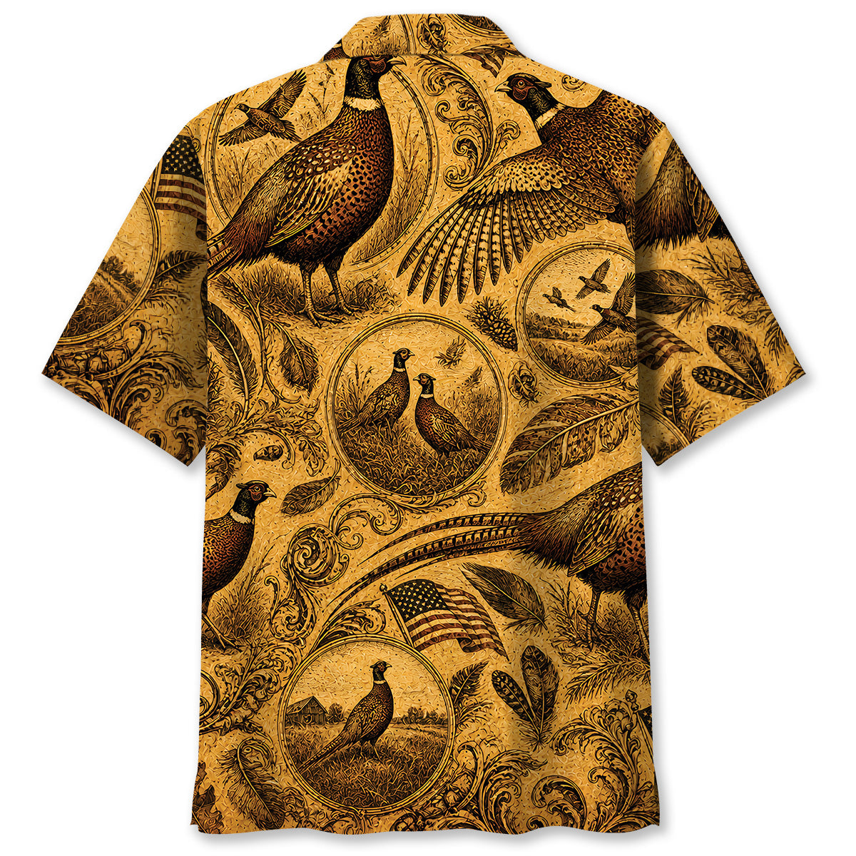 Pheasant Hunting Legend Vintage Art Hawaiian Shirt