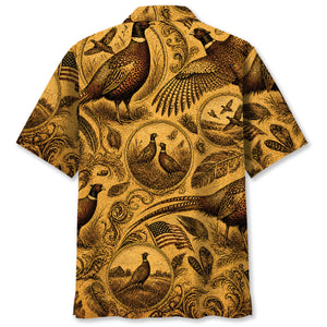 Pheasant Hunting Legend Vintage Art Hawaiian Shirt
