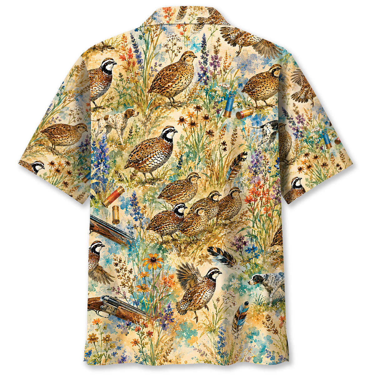 Quail Hunting Watercolor Hawaiian Shirt