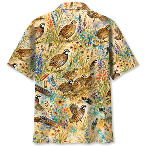 Quail Hunting Watercolor Hawaiian Shirt