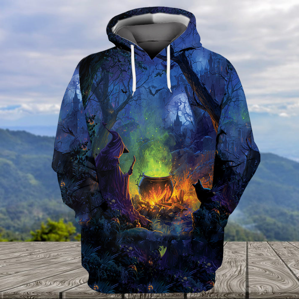 Witch’s Campfire Cauldron  All Over Print Shirt