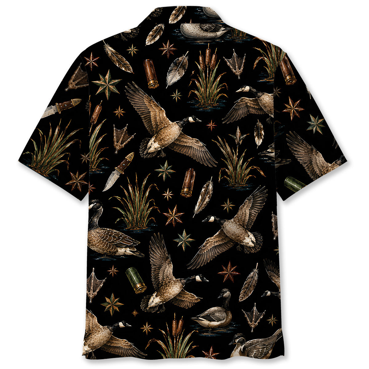 Goose Hunting Retro Black Hawaiian Shirt