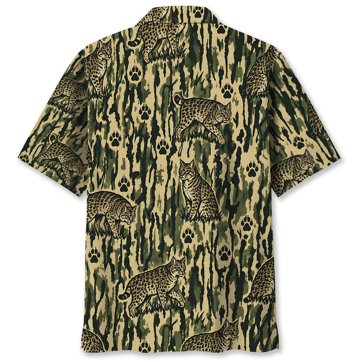 Bobcat Stripe Camouflage Hawaiian Shirt