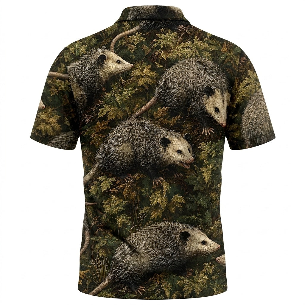 Wild Opossum Vintage Pattern Men Polo Shirt