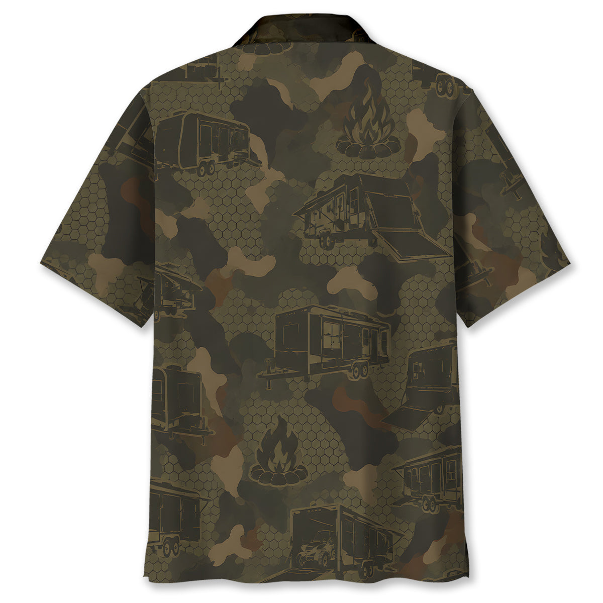 Toy Hauler Camping Camouflage Hawaiian Shirt