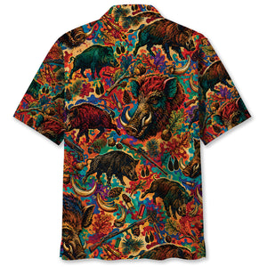 Psychedelic Hog Hunting Hawaiian Shirt