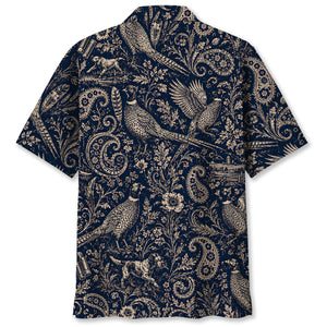 Midnight Wild Pheasant Hunting Paisley Hawaiian Shirt