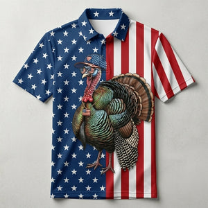 America Wild Turkey Hunting Funny Men Polo Shirt