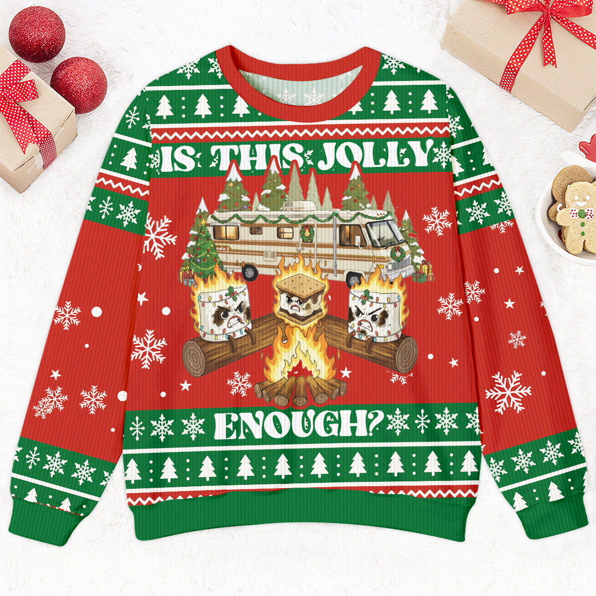 Jolly Burnt Marshmallow Ugly Sweater