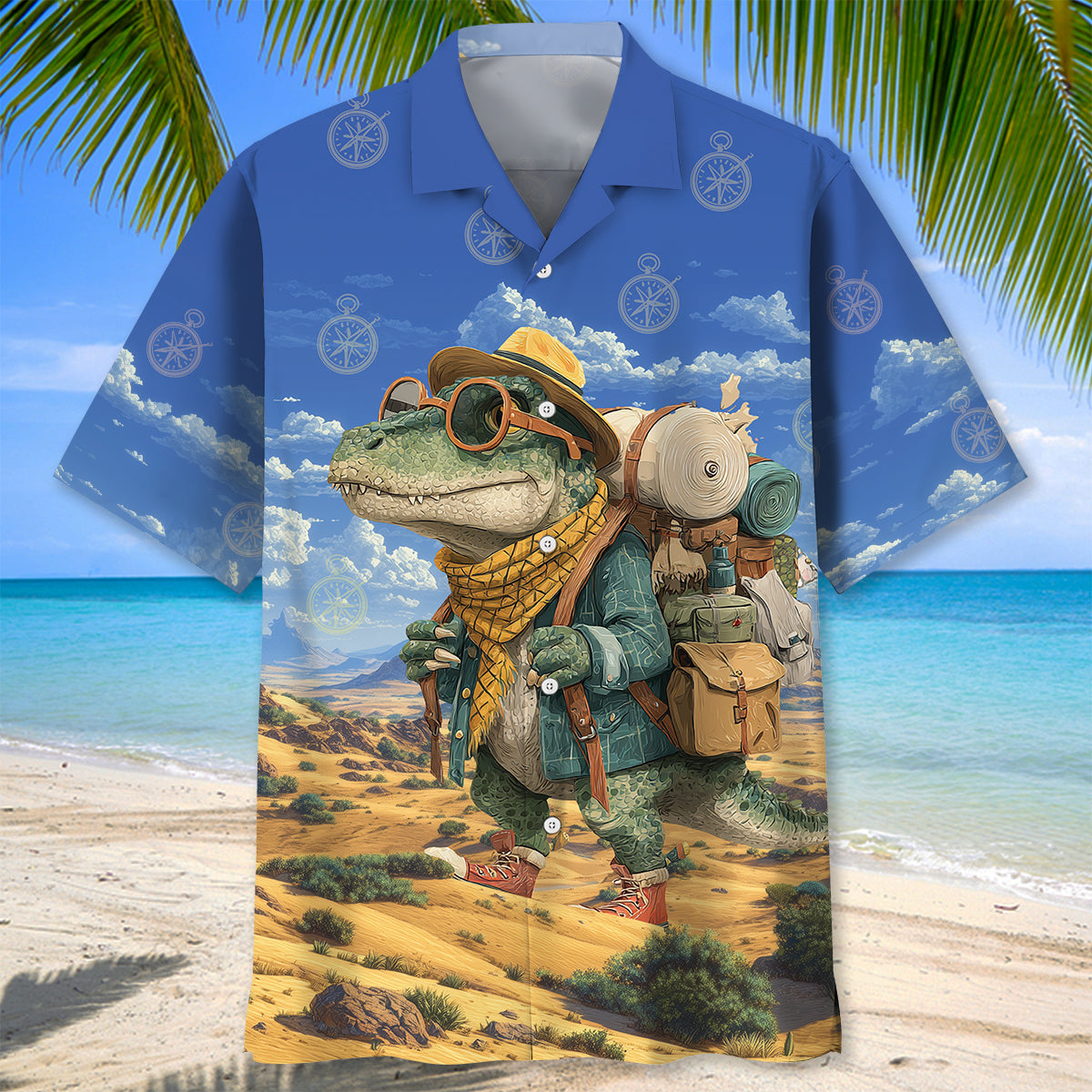 Desert Explorer Dinosaur Hawaiian Shirt
