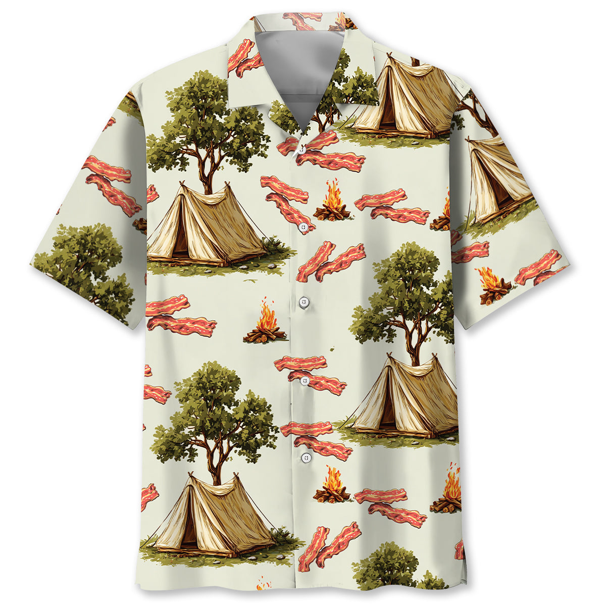 Bigfoot If It Involves Camping & Bacon Count Me In Hawaiian Shirt