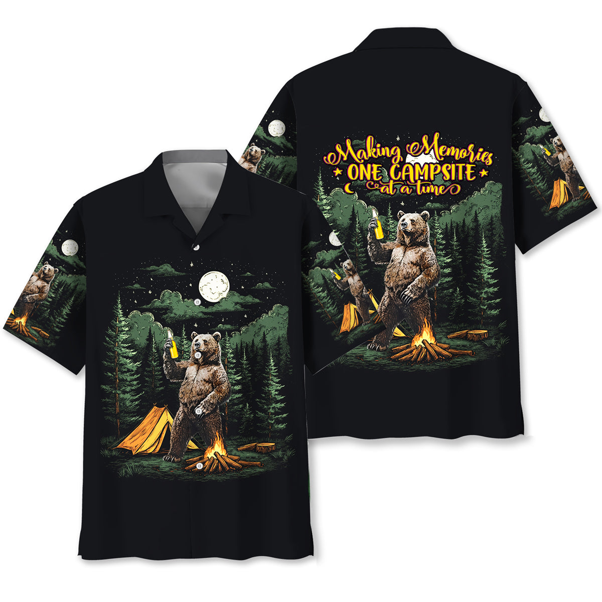 Making Memories One Campsite At A Time Bear Hawaiian Shirt
