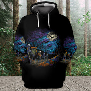Skeleton Trekking Adventure Night Halloween All Over Print Shirt