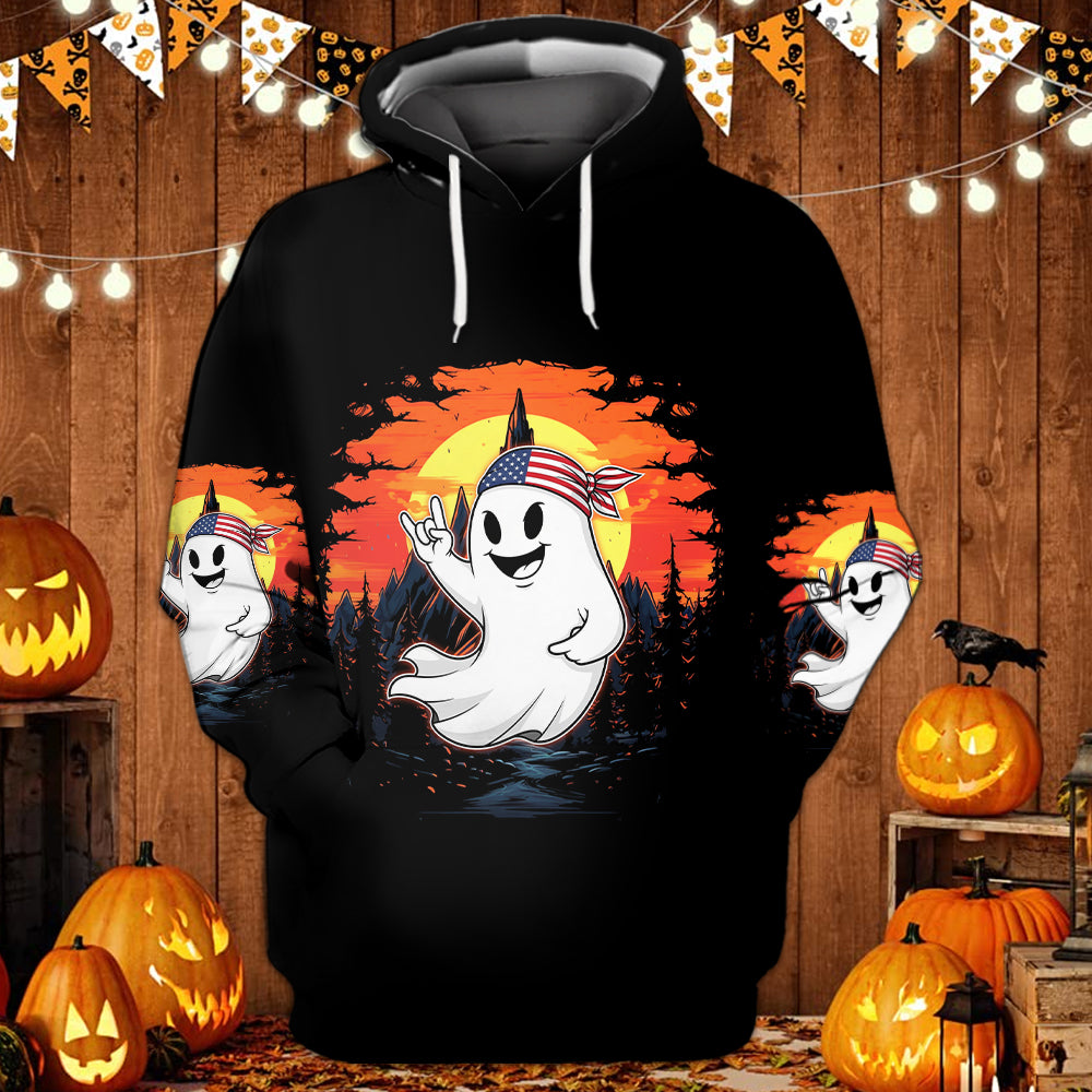 Spooky Boo In The Forest All Over Print Shirt