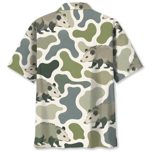 Opossum Camouflage Hunting Funny Pattern Hawaiian Shirt