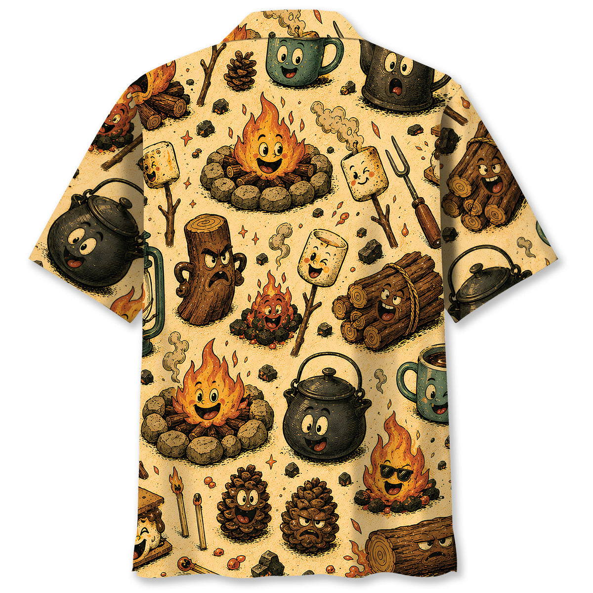 Vintage Funny Campfire Hawaiian Shirt