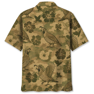 Quail Hibiscus Camouflage Hawaiian Shirt