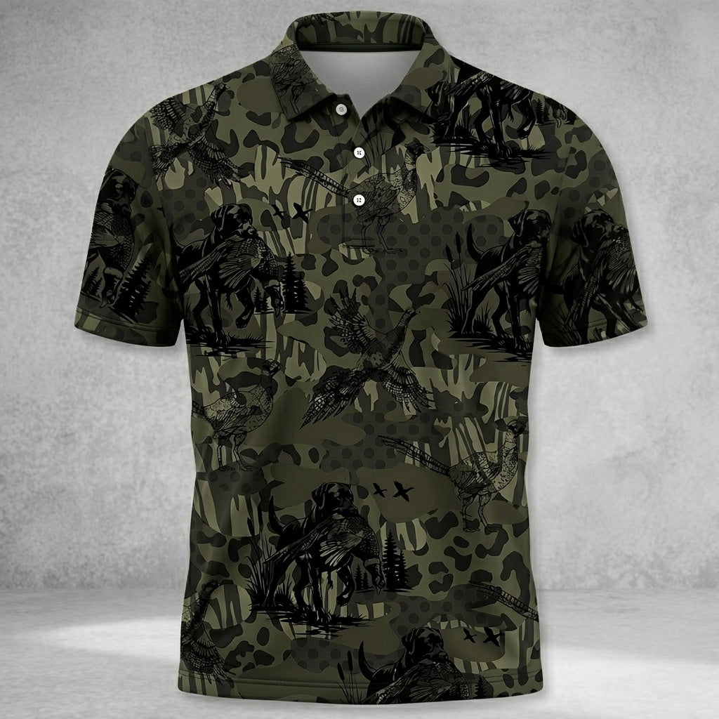 Camouflage Pheasant Hunting Men Polo Shirt