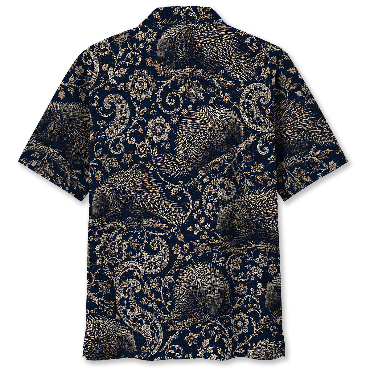 Midnight Porcupine Paisley Hawaiian Shirt