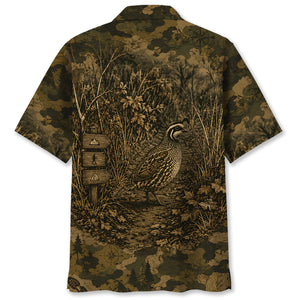 Quail Camouflage Dark Hawaiian Shirt