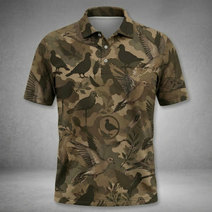 Tactical Mourning Dove Hunting Pattern Men Polo Shirt