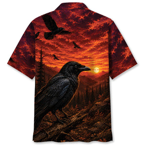 Crow Hunting Burnt Sky Hawaiian Shirt
