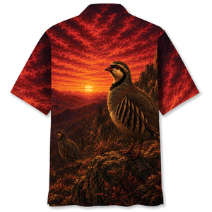 Chukar Hunting Burnt Sky Hawaiian Shirt