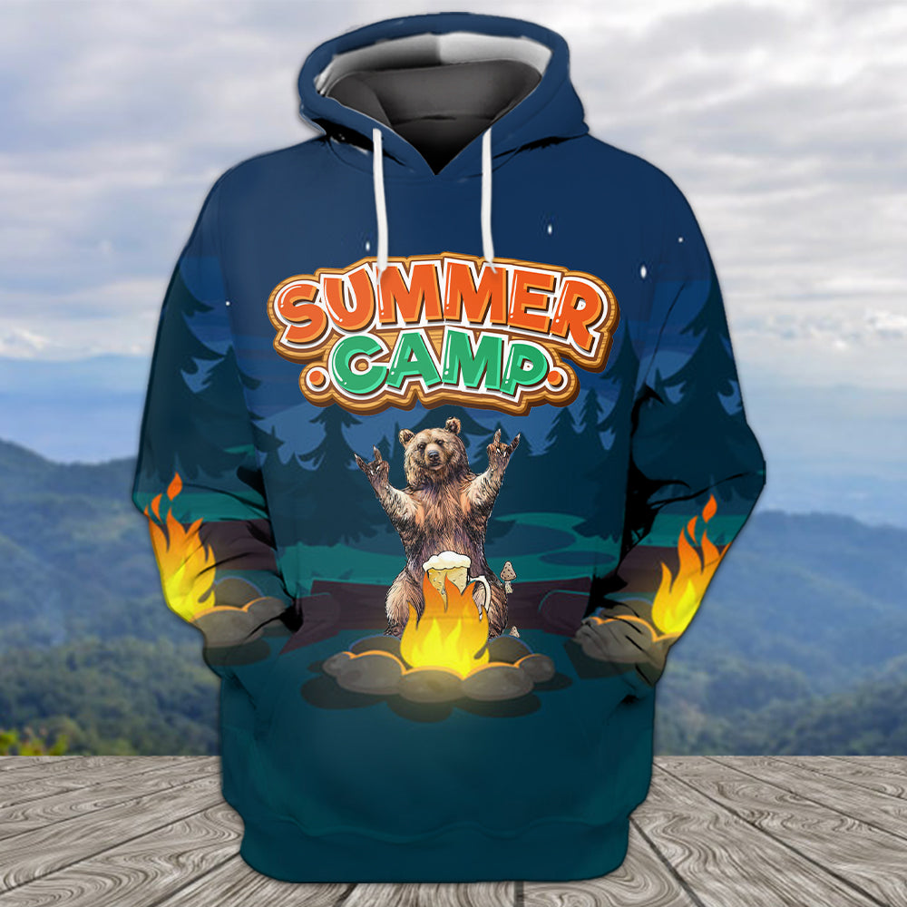 Summer Camp Grizzly Bear All Over Print Shirt