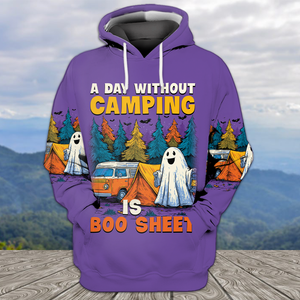 Halloween Camping Ghost – A Day Without Camping Is Boo Sheet All Over Print Shirt