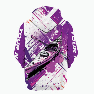 Custom Name Kayaking Purple All Over Print Shirt