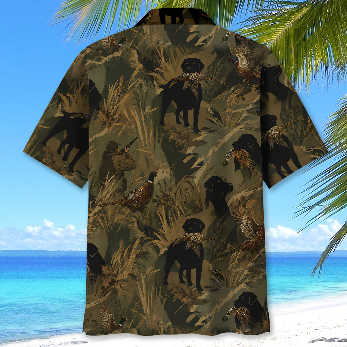 Wild Pheasant Retriever Camouflage Hawaiian Shirt
