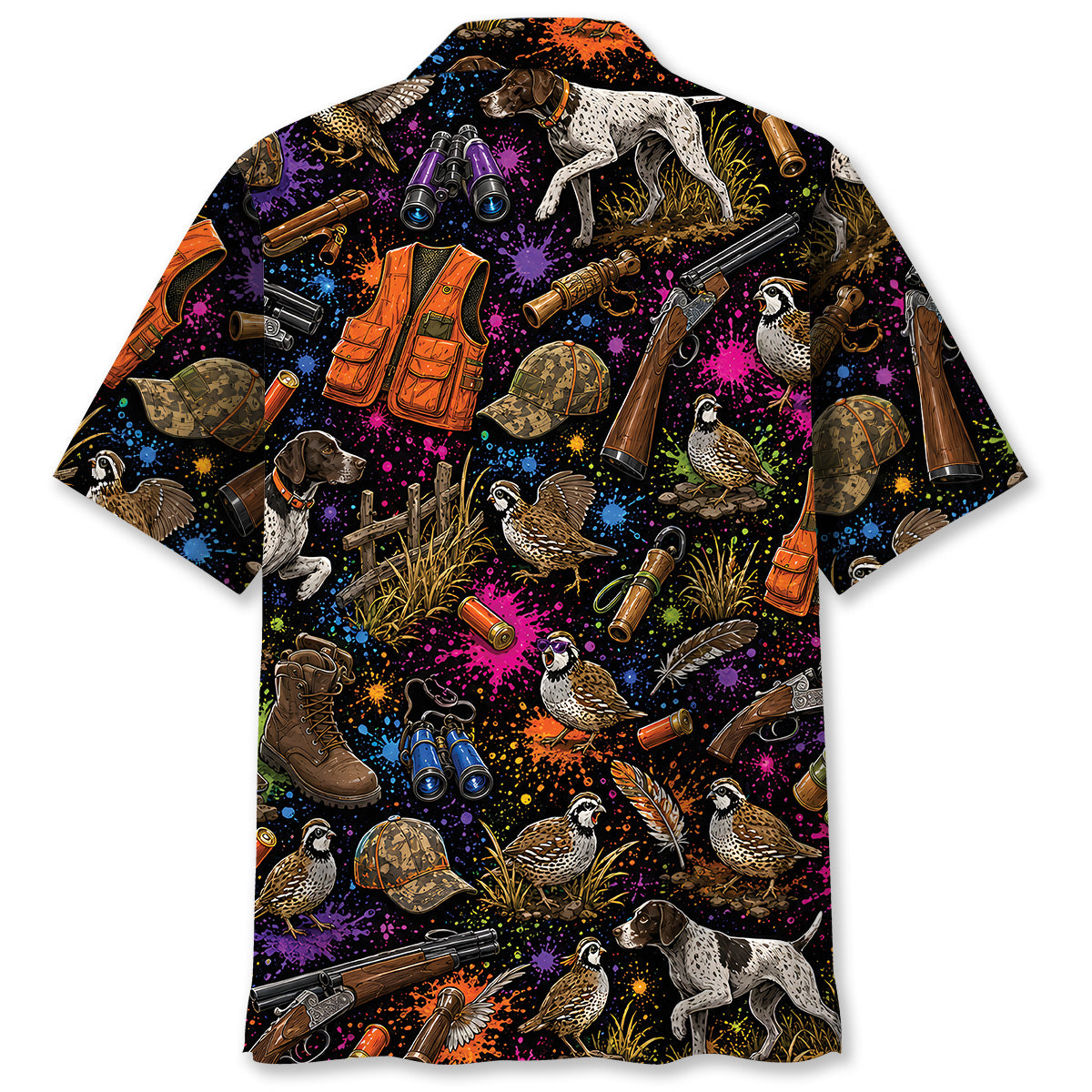 Retro Quail Hunting Colorful Hawaiian Shirt