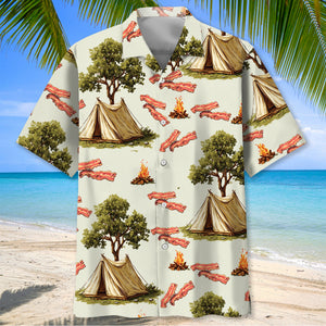 Bigfoot If It Involves Camping & Bacon Count Me In Hawaiian Shirt