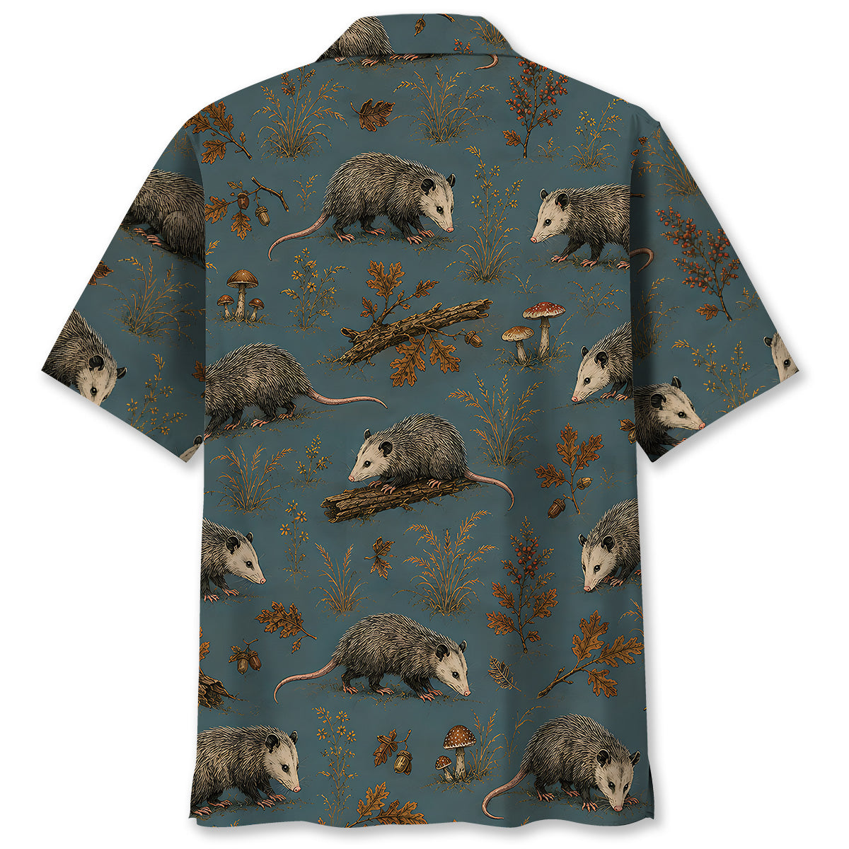 Vintage Slate Opossum Hunt Hawaiian Shirt