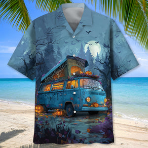 Haunted Camper Van Halloween Hawaiian Shirt