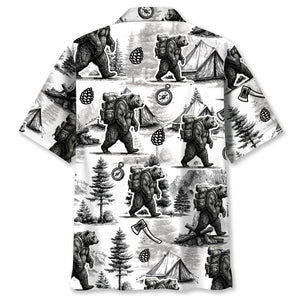 Vintage Wild Bear Go Camping Hawaiian Shirt