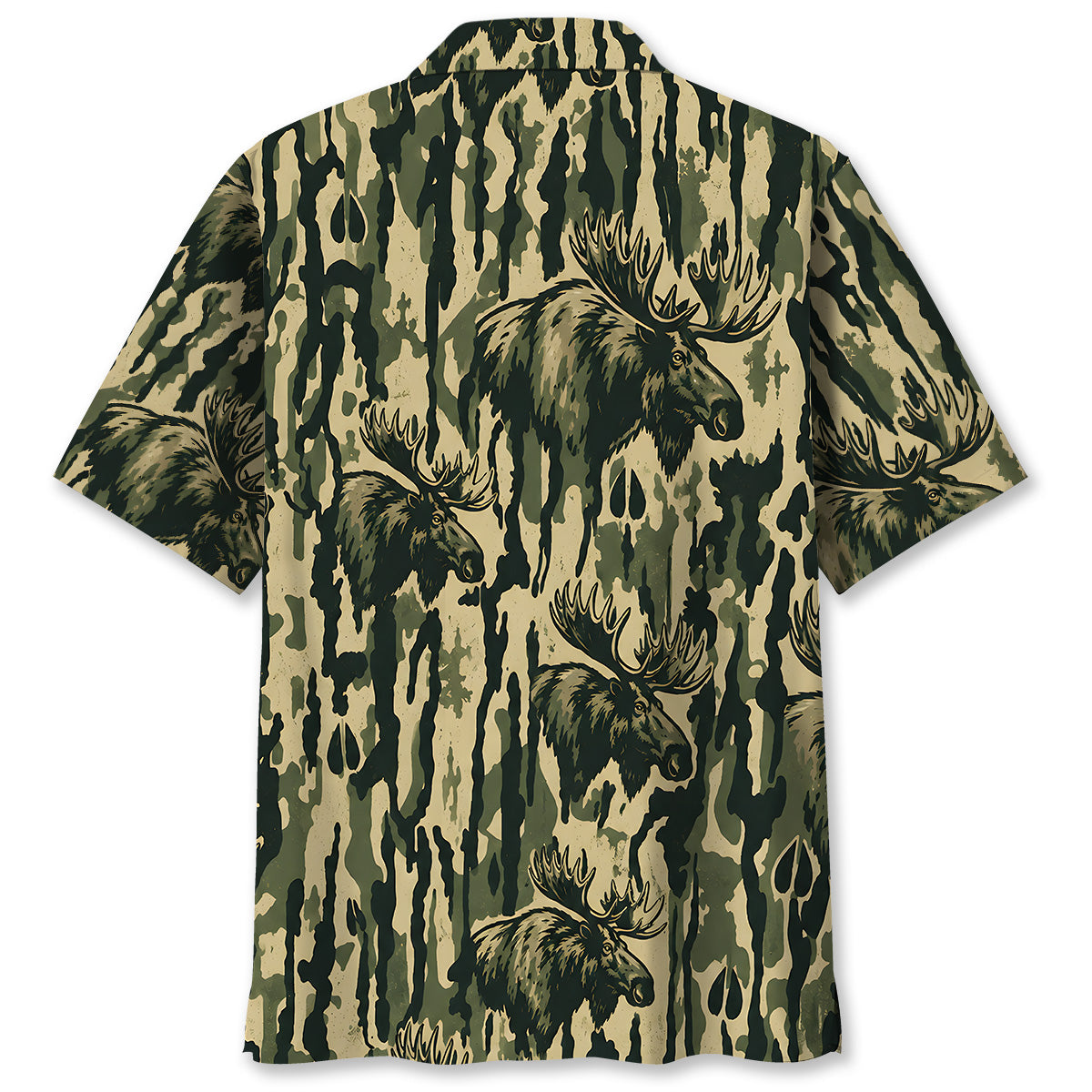 Moose Stripe Camouflage Hawaiian Shirt