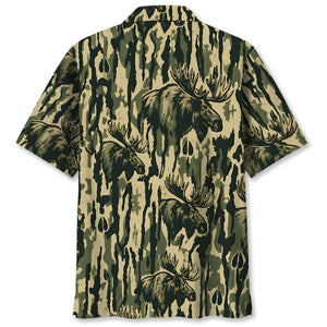 Moose Stripe Camouflage Hawaiian Shirt