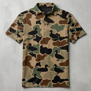 Duck Hunting Camouflage Pattern Men Polo Shirt