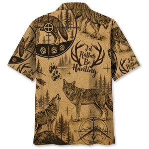 Coyote I'd Rather Be Hunting Hawaiian Shirt