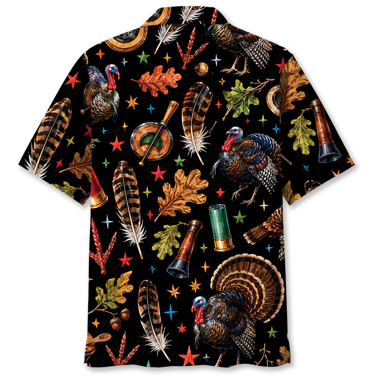 Turkey Hunting Retro Black Hawaiian Shirt