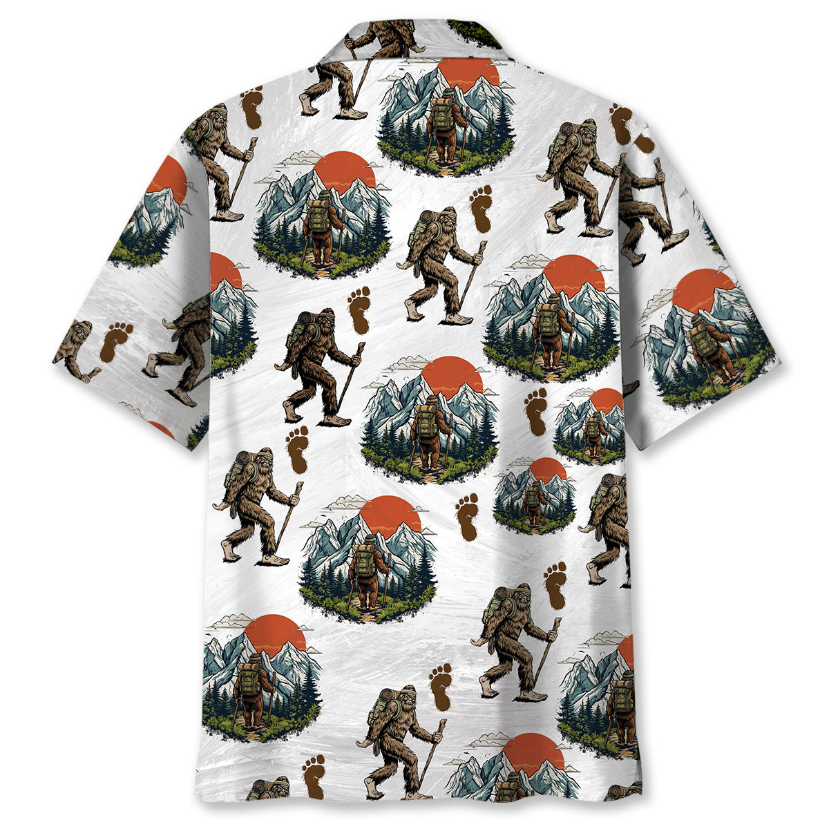 Bigfoot Hiking Hawaiian Shirt