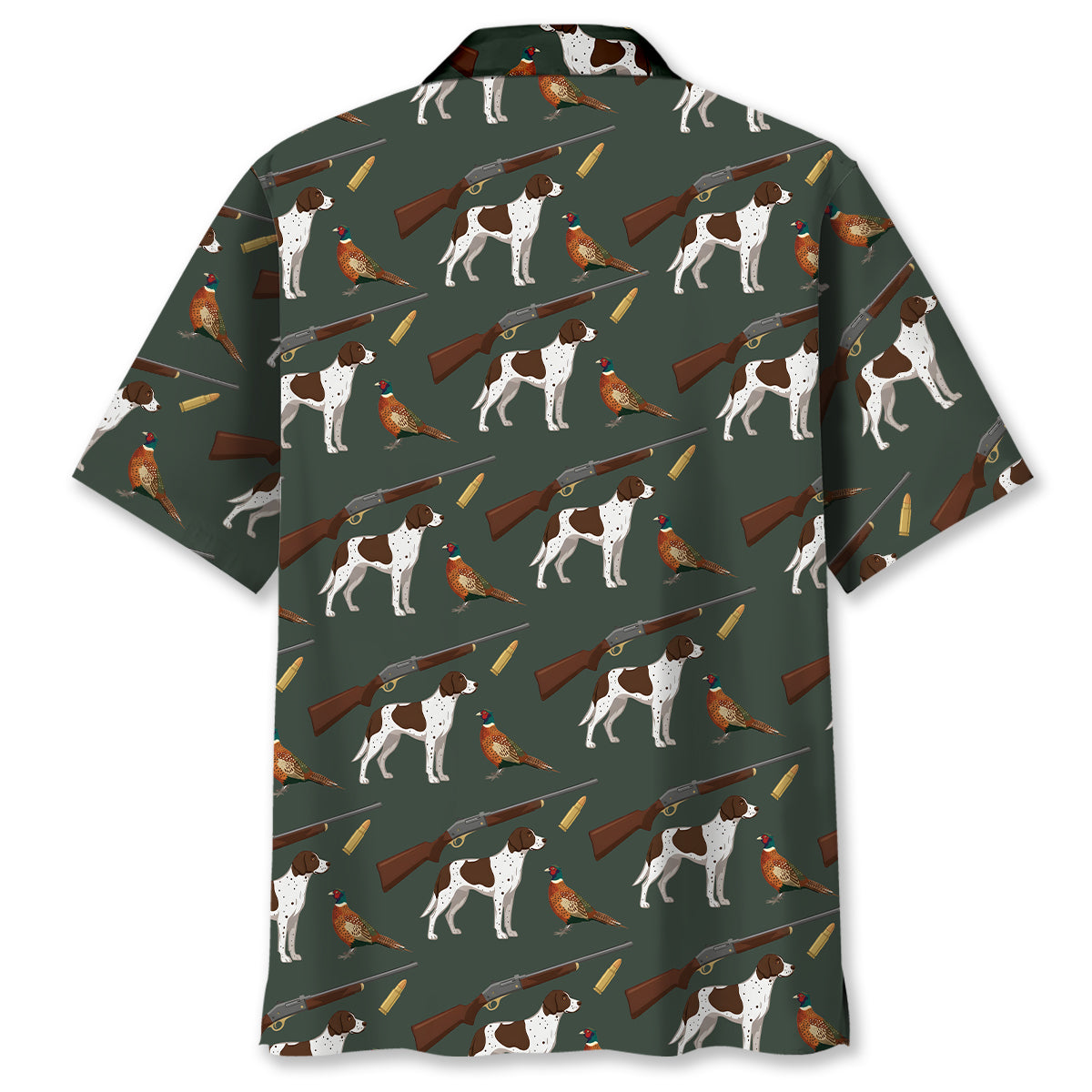 Vintage Hunting Dog & Pheasant Pattern Hawaiian Shirt
