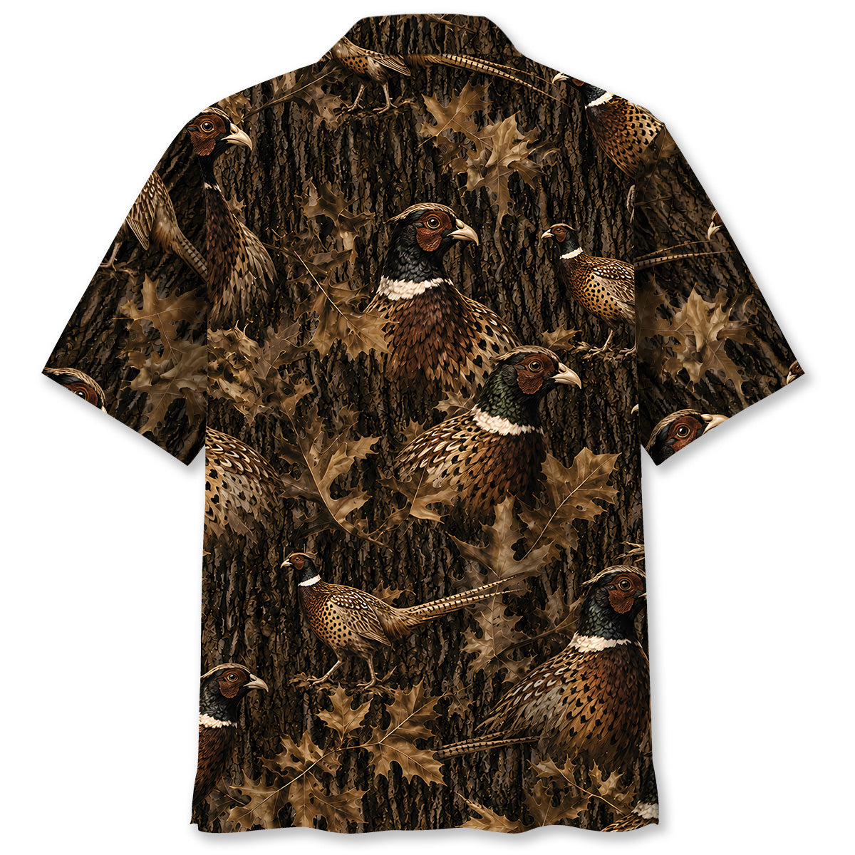 Vintage Pheasant Art Camo Hawaiian Shirt