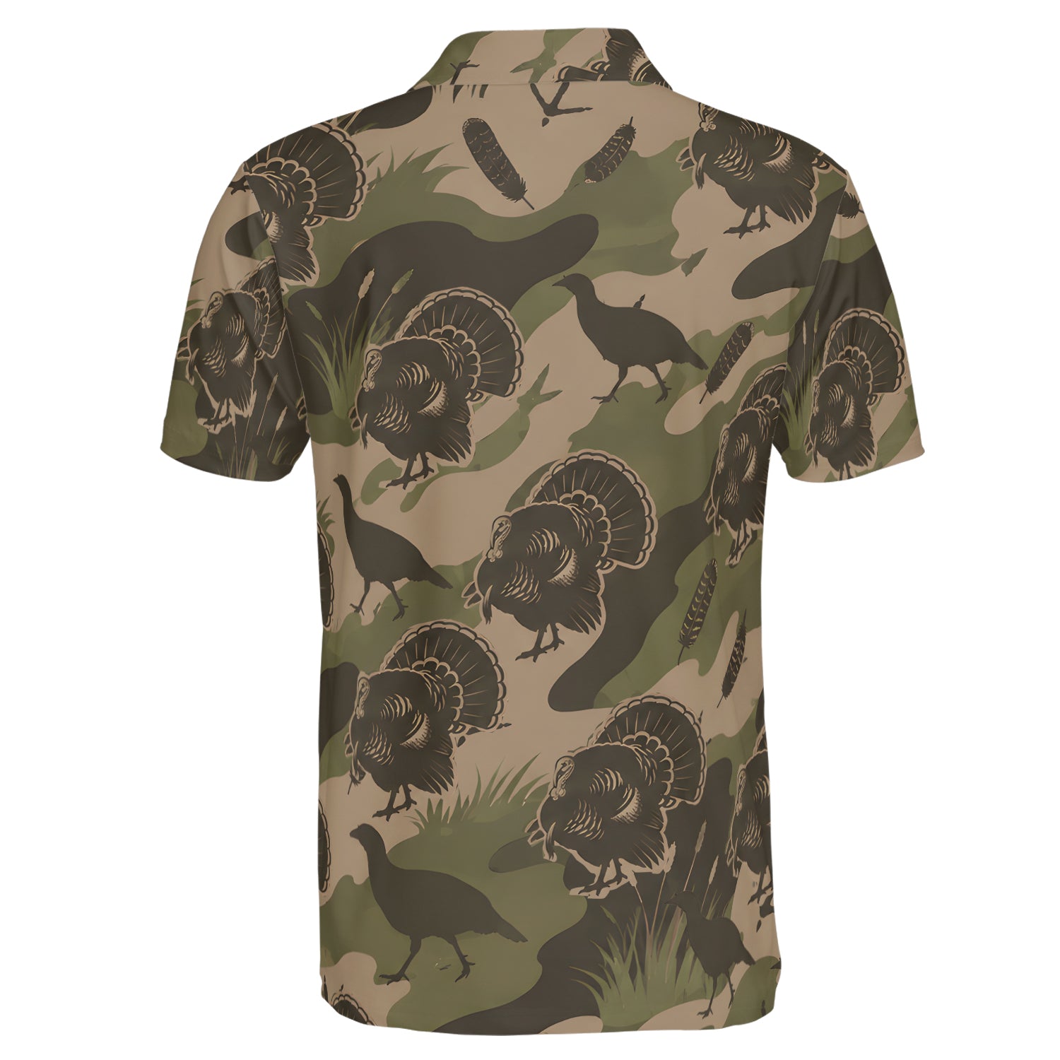 Vintage Camouflage Wild Turkey Hunting Polo For Men