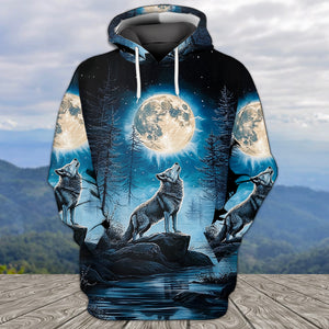 Wolf Moon Light Art All Over Print Shirt