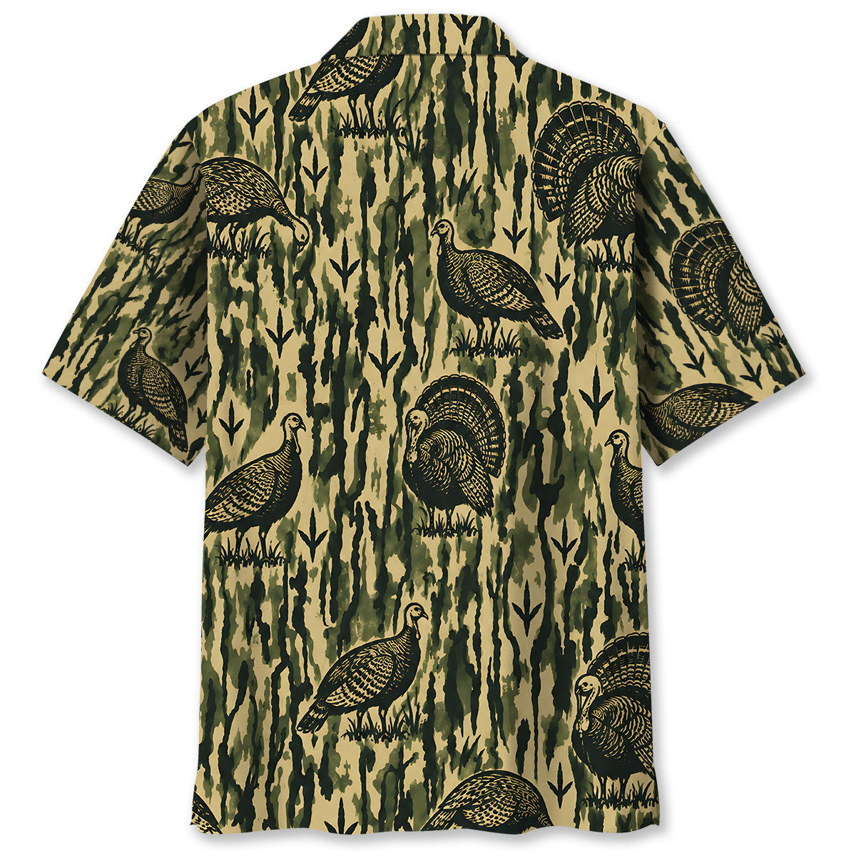 Wild Turkey Stripe Camouflage Hawaiian Shirt