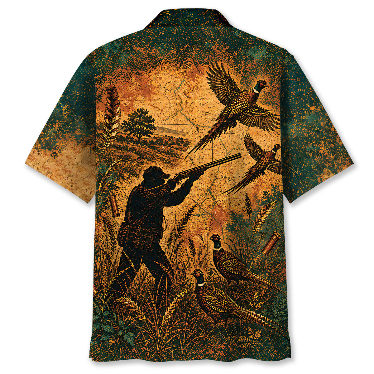 Vintage Pheasant Hunter Distressed Hawaiian Shirt