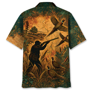 Vintage Pheasant Hunter Distressed Hawaiian Shirt
