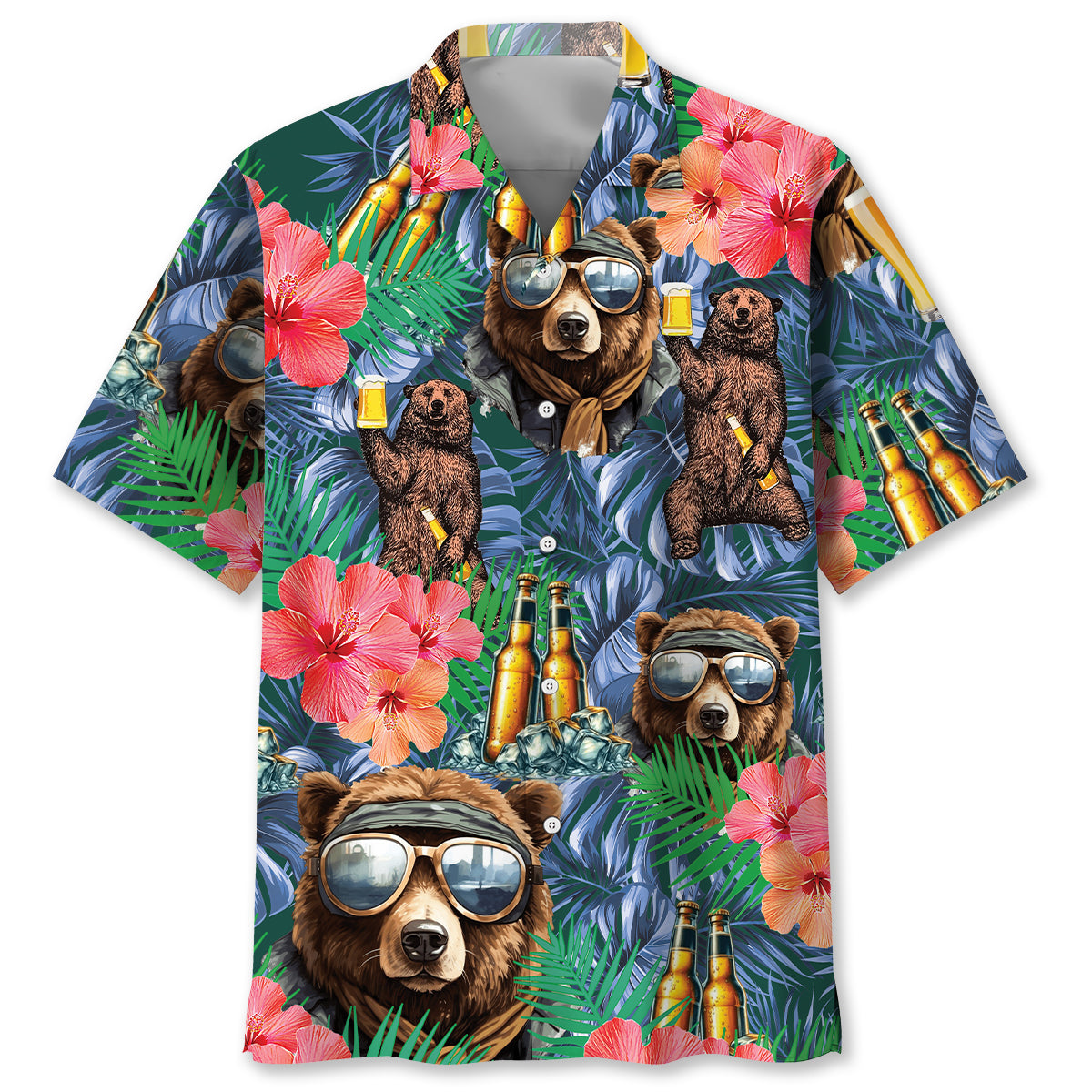 Bear Camping With Beer Hawaiian Shirt